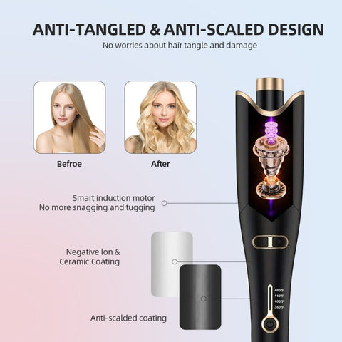 Cordless Automatic Rotating Hair Styling Curler